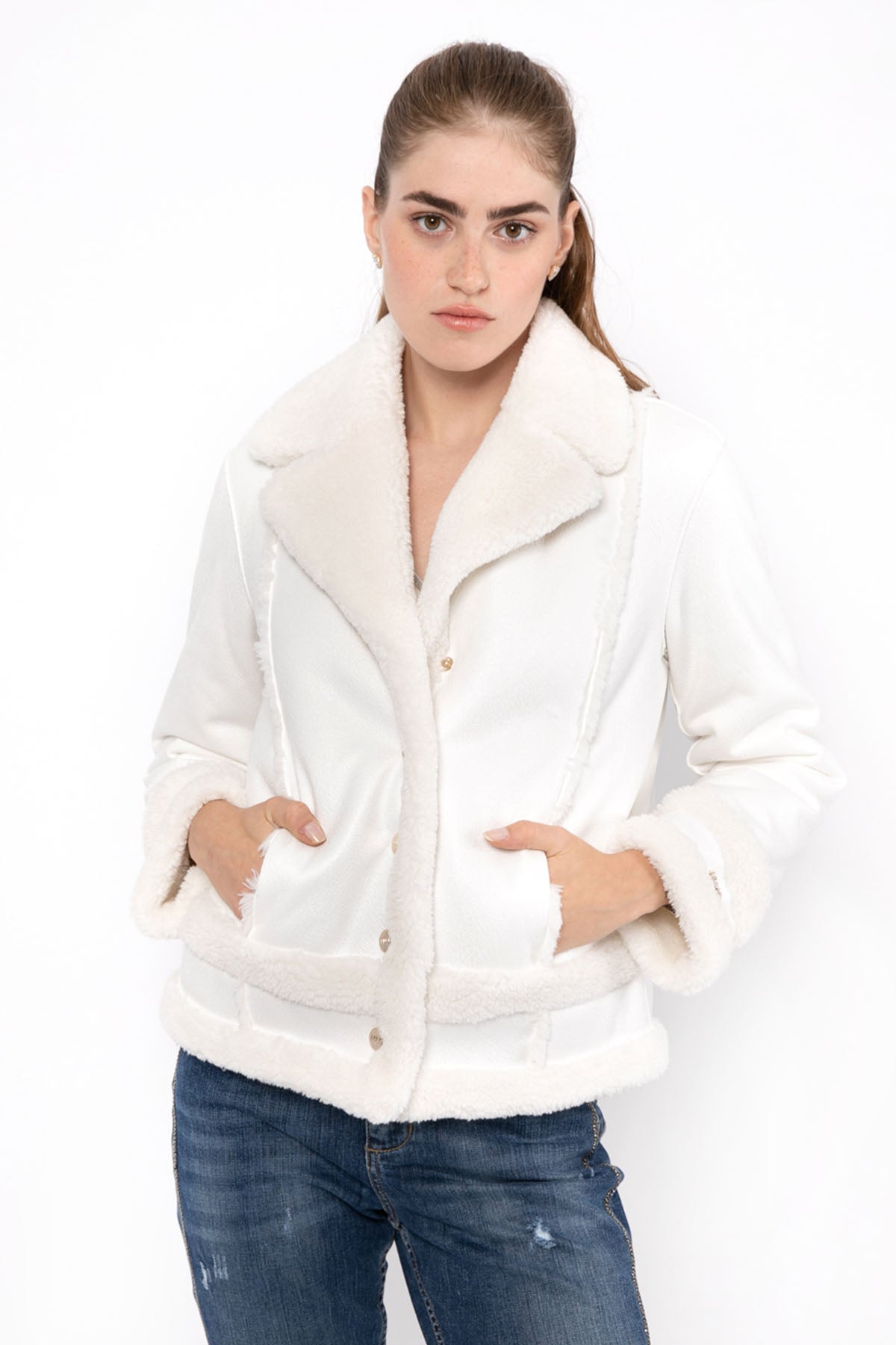 Liu Jo Deri Kürk Yakalı Mont-Libas Trendy Fashion Store