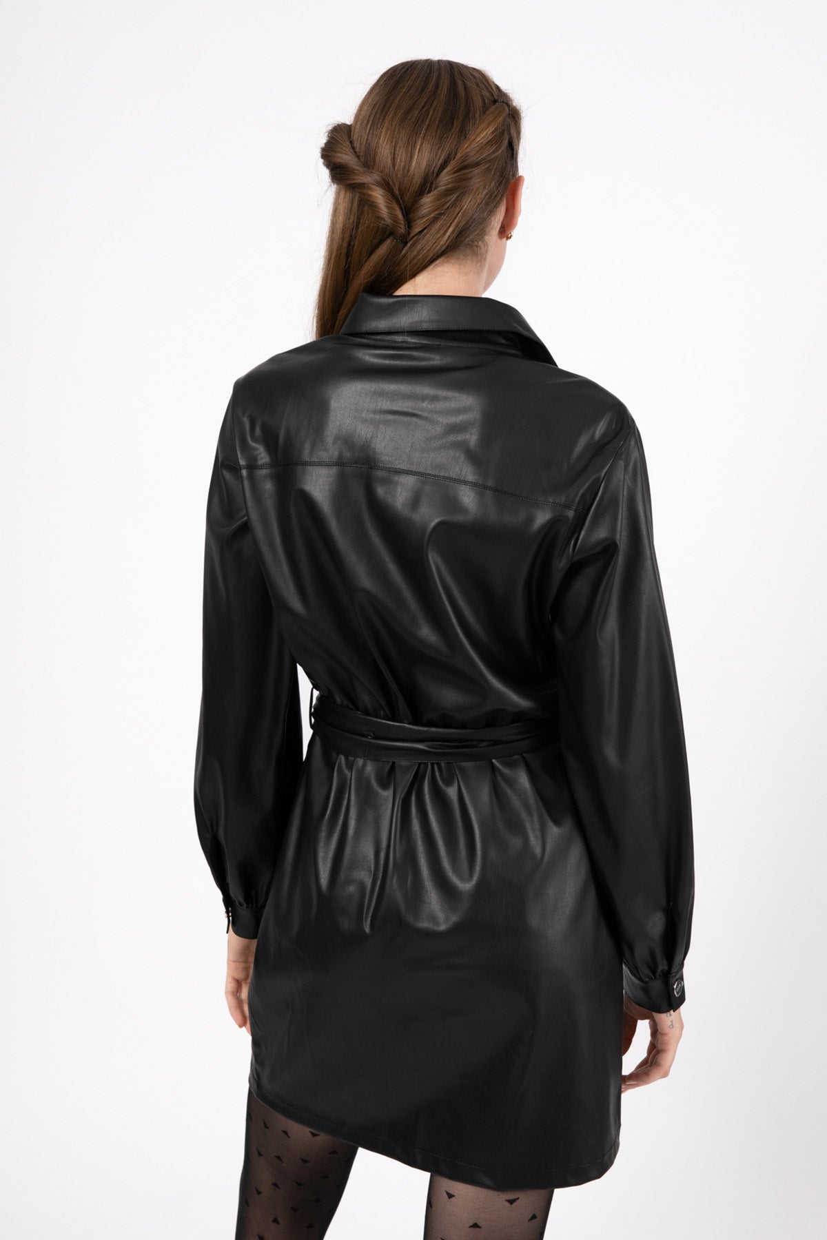 Liu Jo Belden Kuşaklı Deri Elbise-Libas Trendy Fashion Store