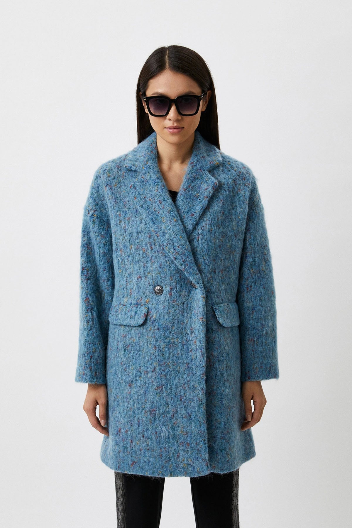 Liu Jo Geniş Kesim Kruvaze Yün Kaban-Libas Trendy Fashion Store