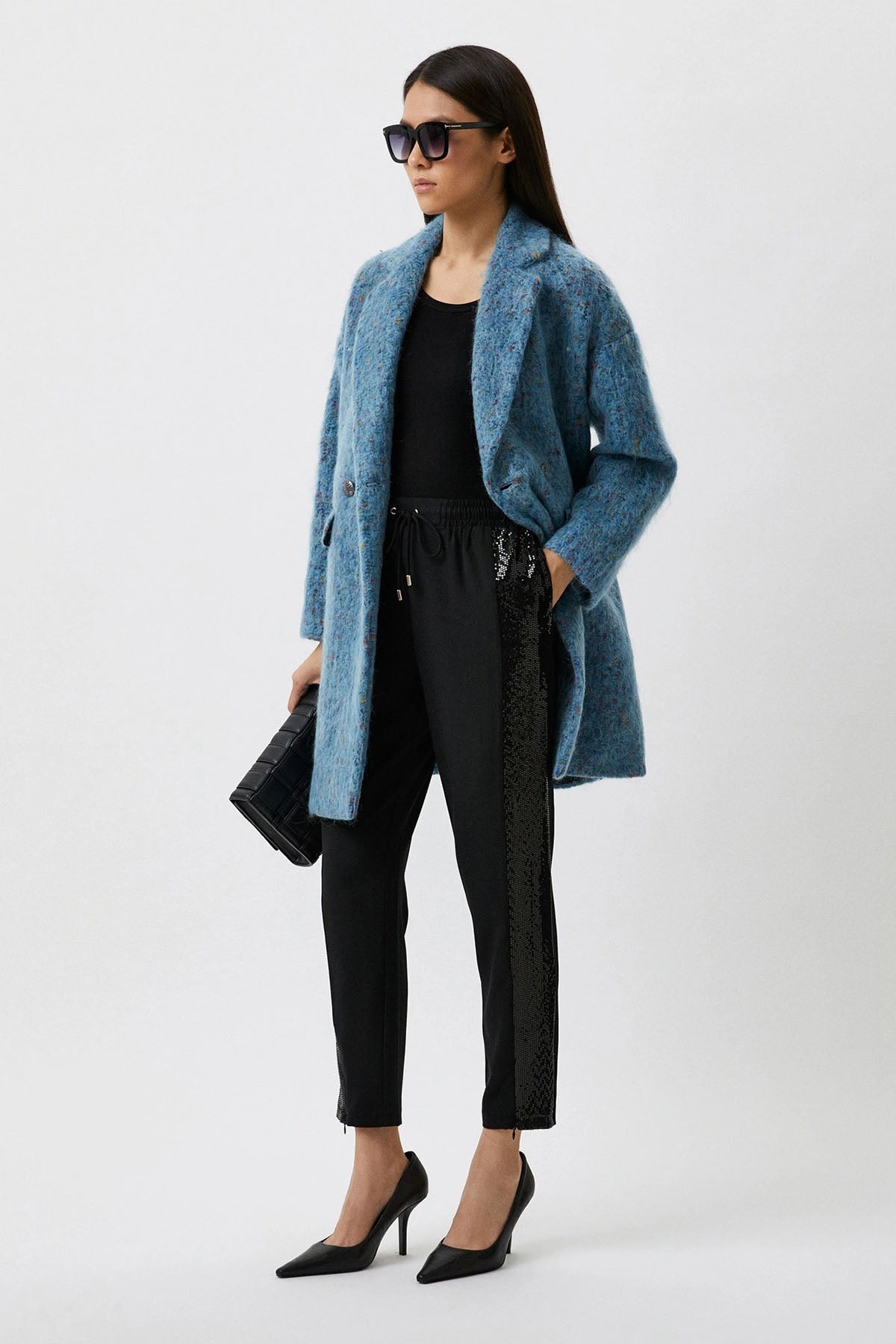 Liu Jo Geniş Kesim Kruvaze Yün Kaban-Libas Trendy Fashion Store