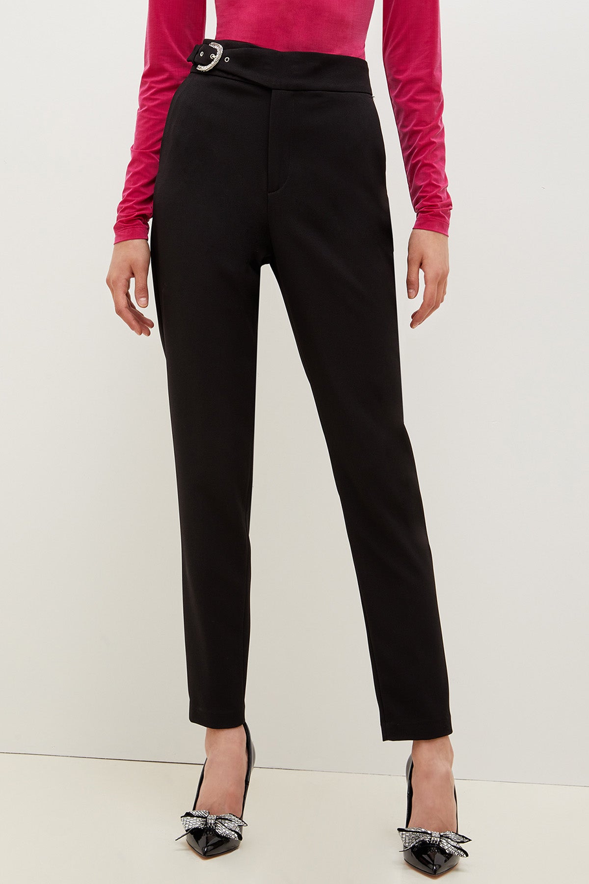 Liu Jo Slim Fit Toka Kemerli Yüksek Bel Streç Pantolon-Libas Trendy Fashion Store