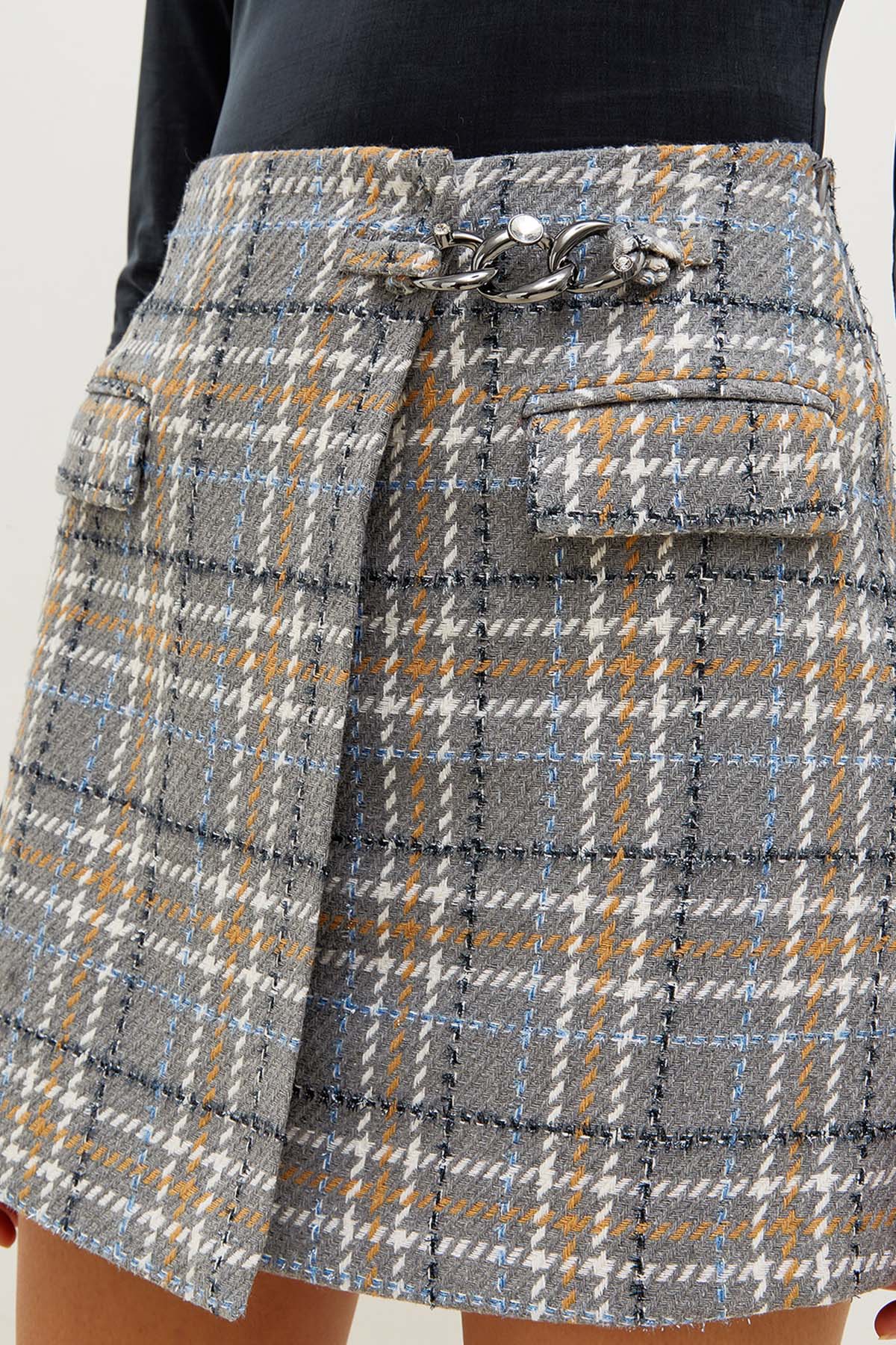 Liu Jo Yün Ekose Mini Etek-Libas Trendy Fashion Store