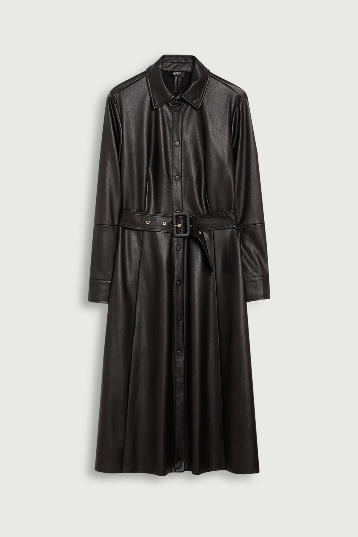 Liu Jo Kemerli Midi Deri Gömlek Elbise-Libas Trendy Fashion Store