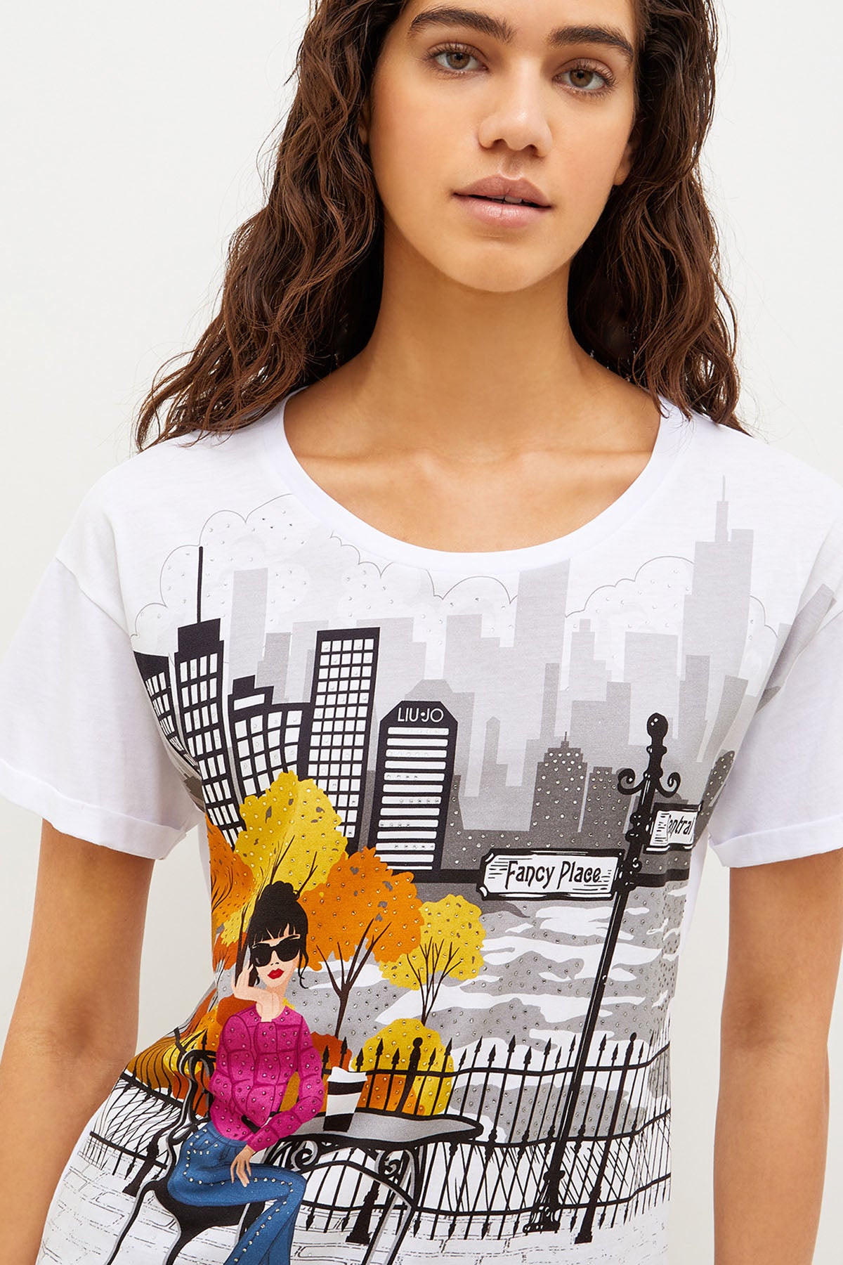 Liu Jo Şehir Temalı T-shirt-Libas Trendy Fashion Store