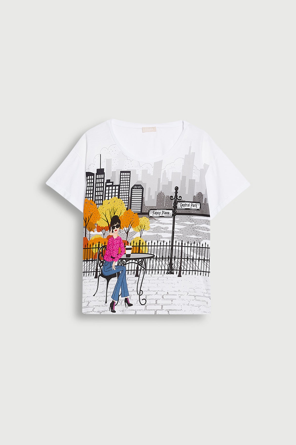 Liu Jo Şehir Temalı T-shirt-Libas Trendy Fashion Store