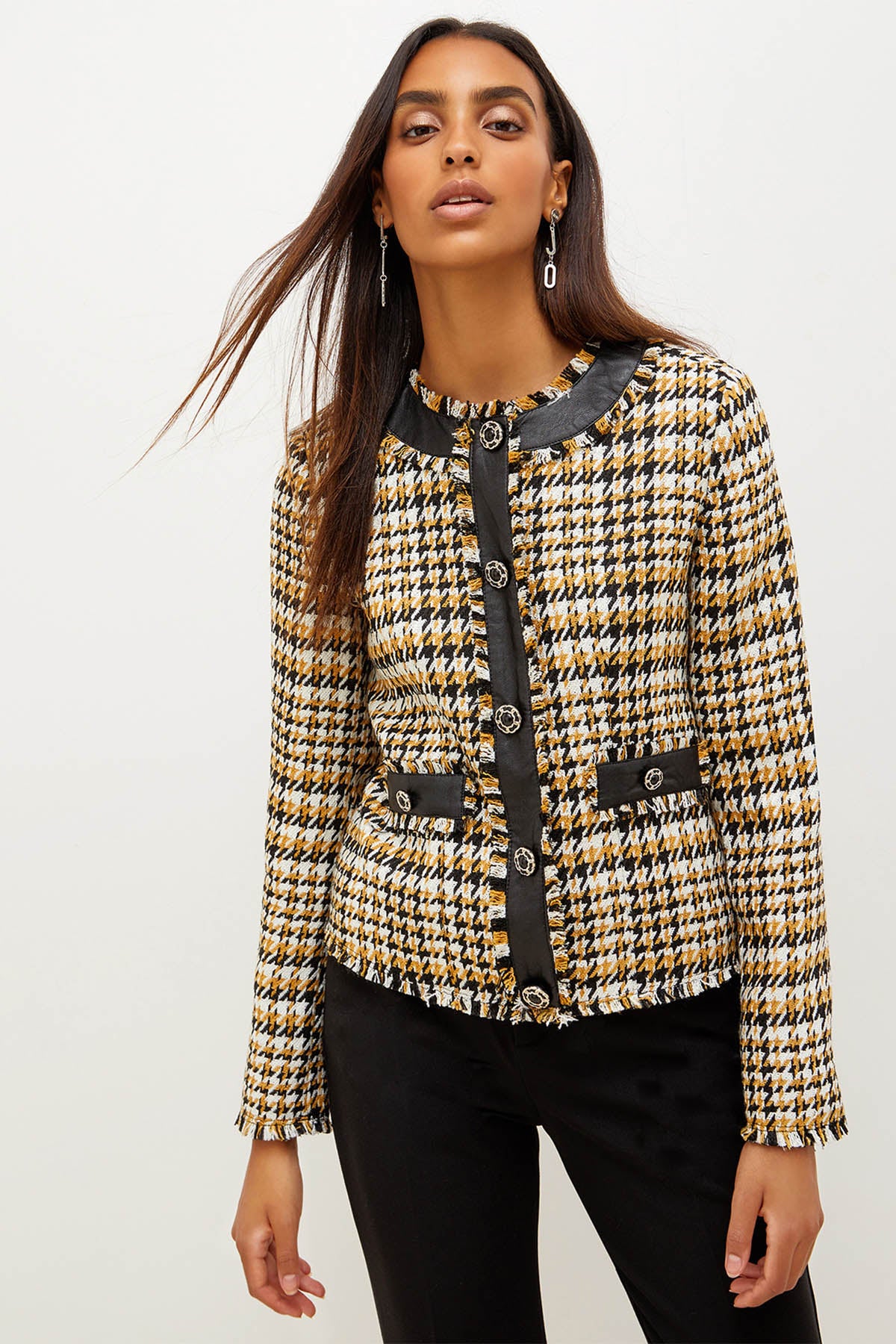 Liu Jo Deri Detaylı Tüvit Ceket-Libas Trendy Fashion Store