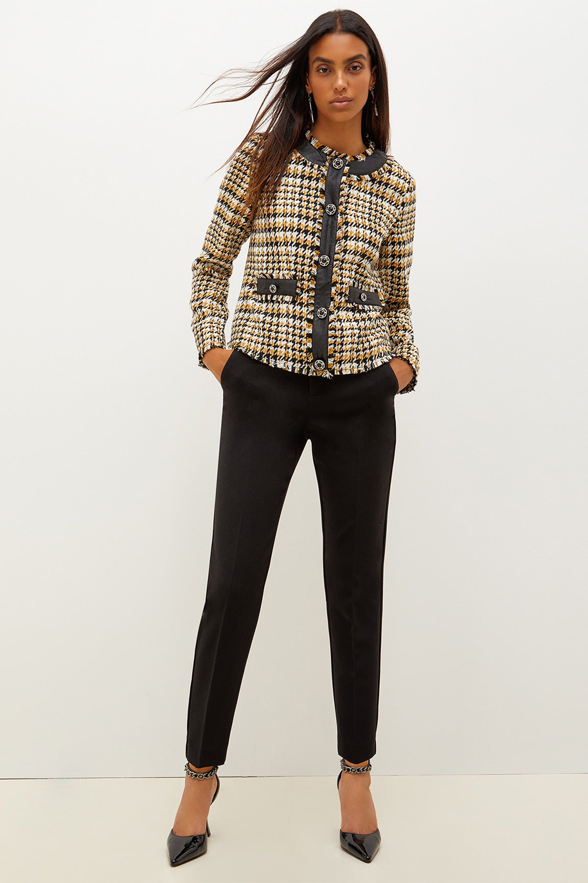 Liu Jo Deri Detaylı Tüvit Ceket-Libas Trendy Fashion Store