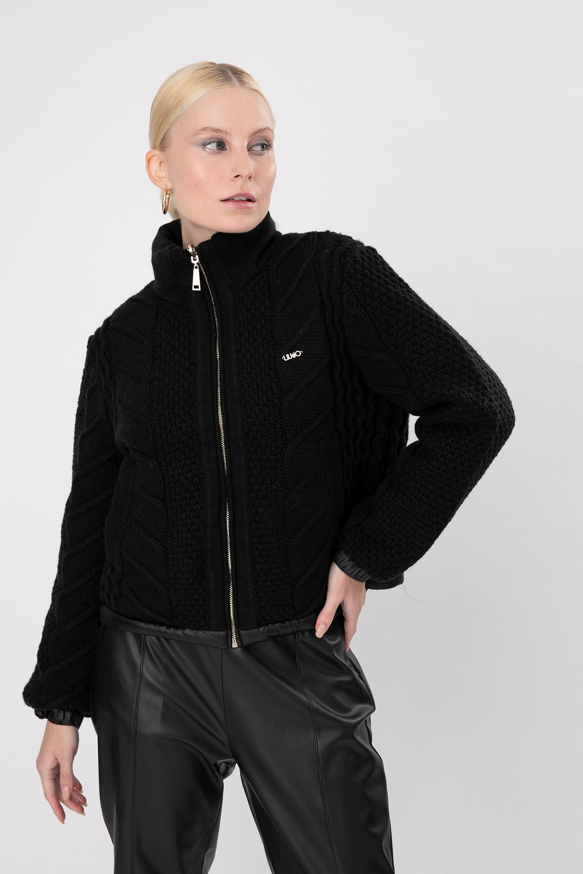 Liu Jo Çift Taraflı Dik Yaka Örgü Triko Ceket-Libas Trendy Fashion Store