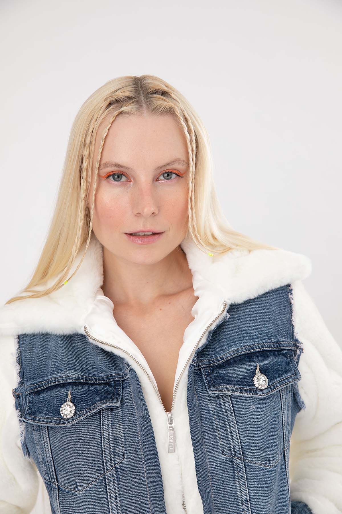 Liu Jo Denim Detaylı Peluş Ceket-Libas Trendy Fashion Store