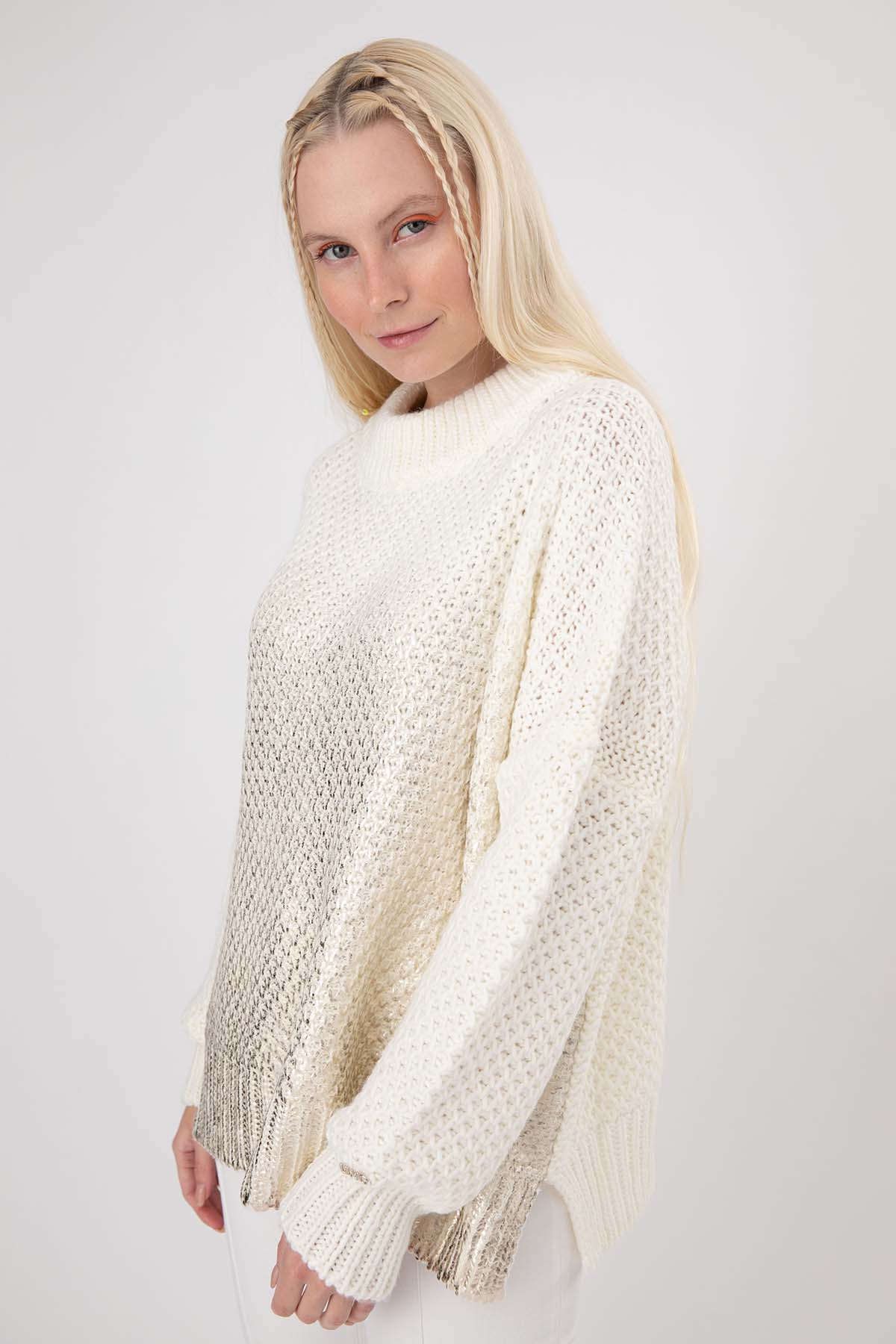 Liu Jo Geniş Kesim Metalik Örgü Yün Triko-Libas Trendy Fashion Store