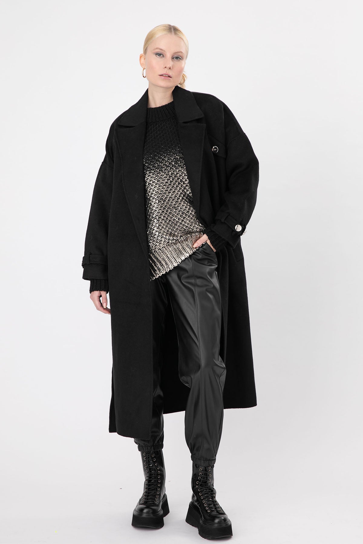 Liu Jo Kuşaklı Yün Kaban-Libas Trendy Fashion Store