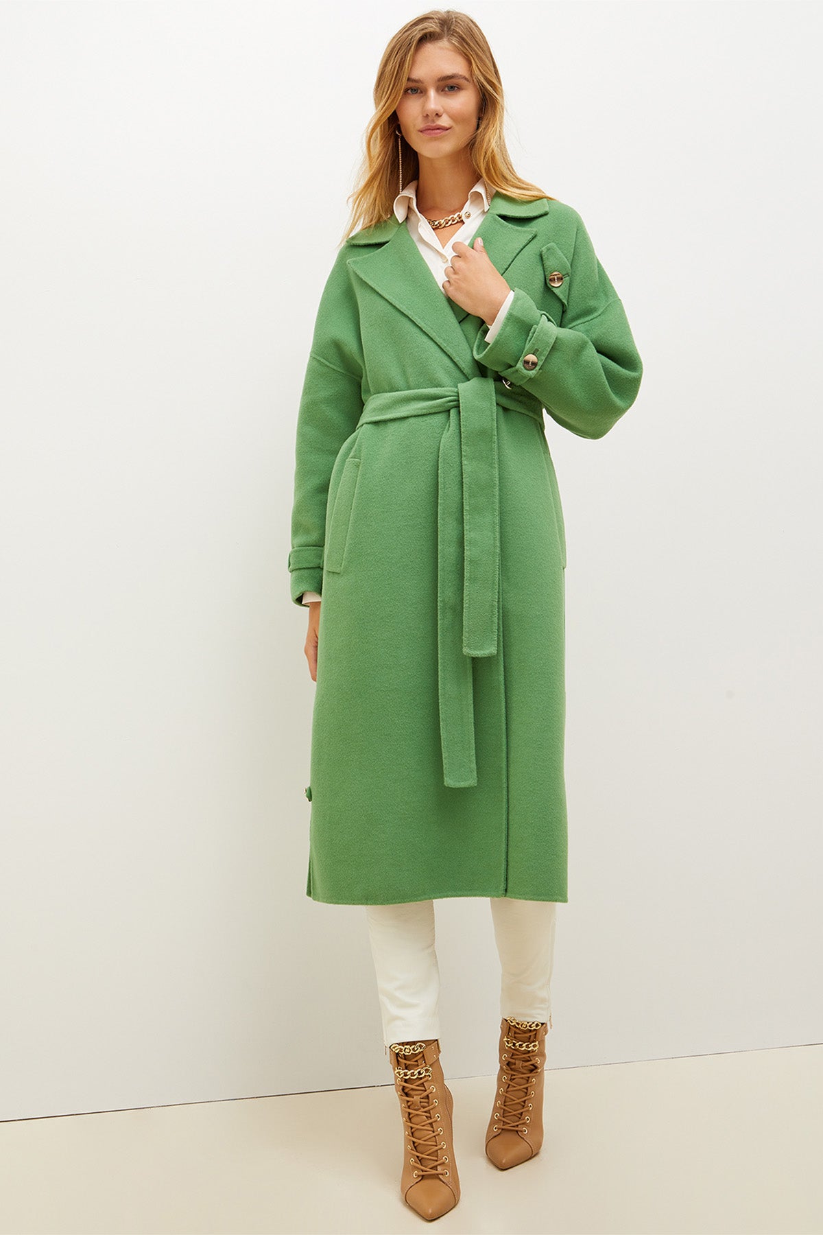 Liu Jo Kuşaklı Yün Kaban-Libas Trendy Fashion Store