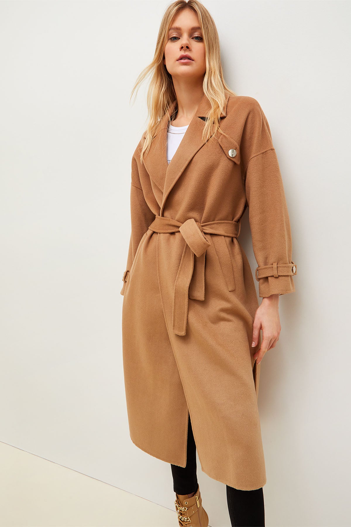 Liu Jo Kuşaklı Yün Kaban-Libas Trendy Fashion Store