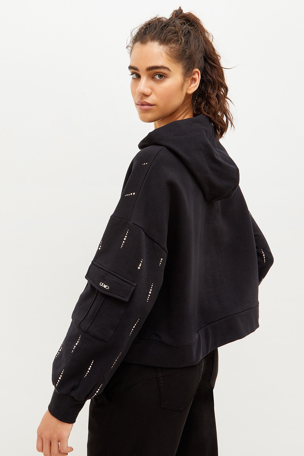 Liu Jo Metal Aksesuar Detaylı Kapüşonlu Sweatshirt-Libas Trendy Fashion Store