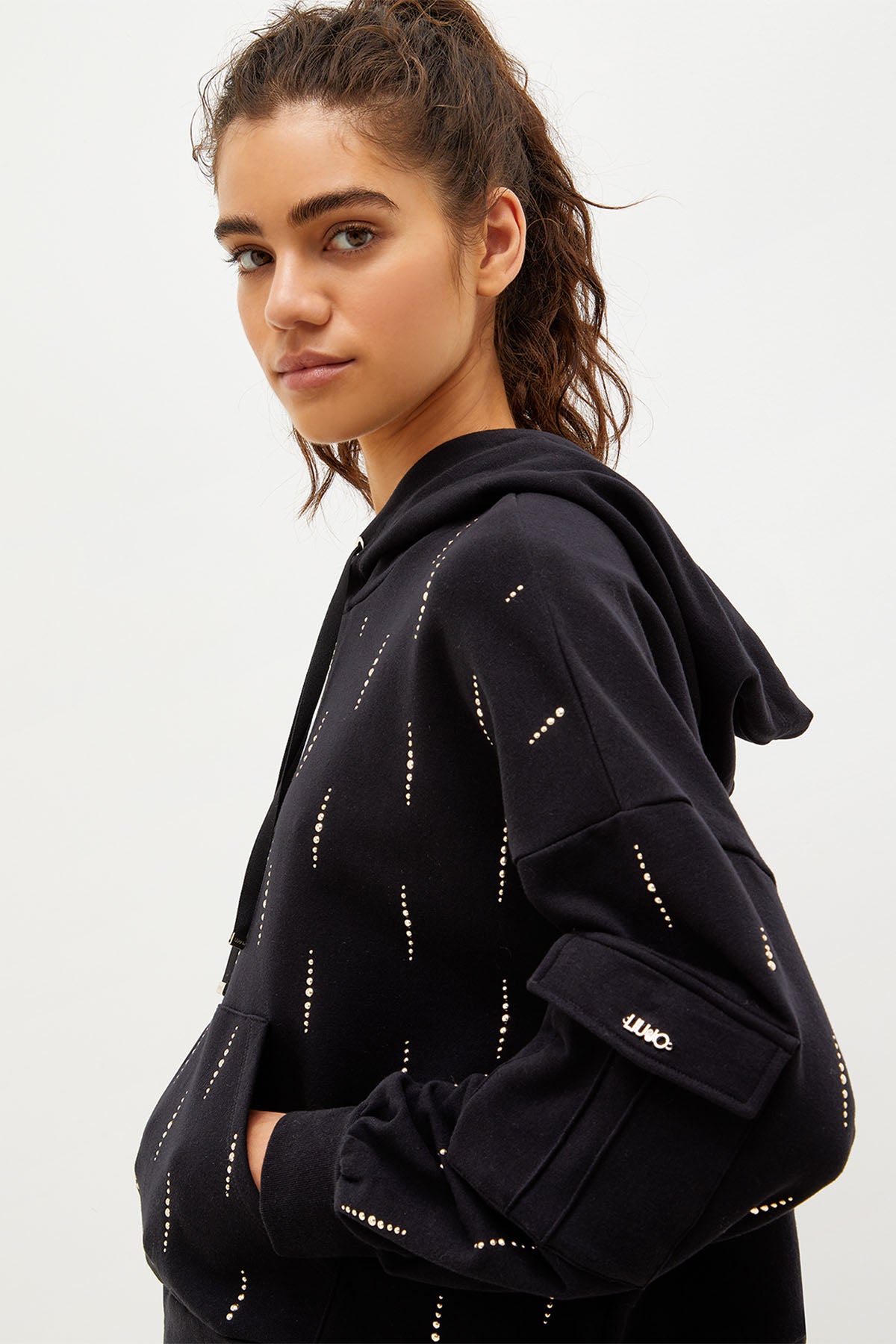 Liu Jo Metal Aksesuar Detaylı Kapüşonlu Sweatshirt-Libas Trendy Fashion Store