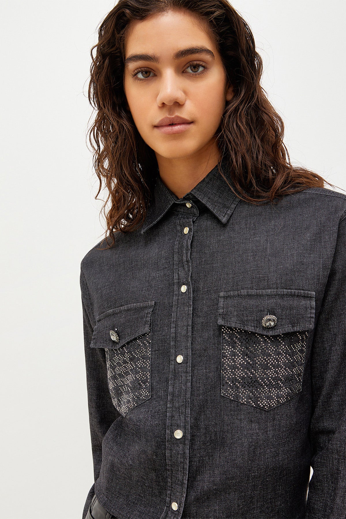 Liu Jo Cep Detaylı Denim Gömlek-Libas Trendy Fashion Store