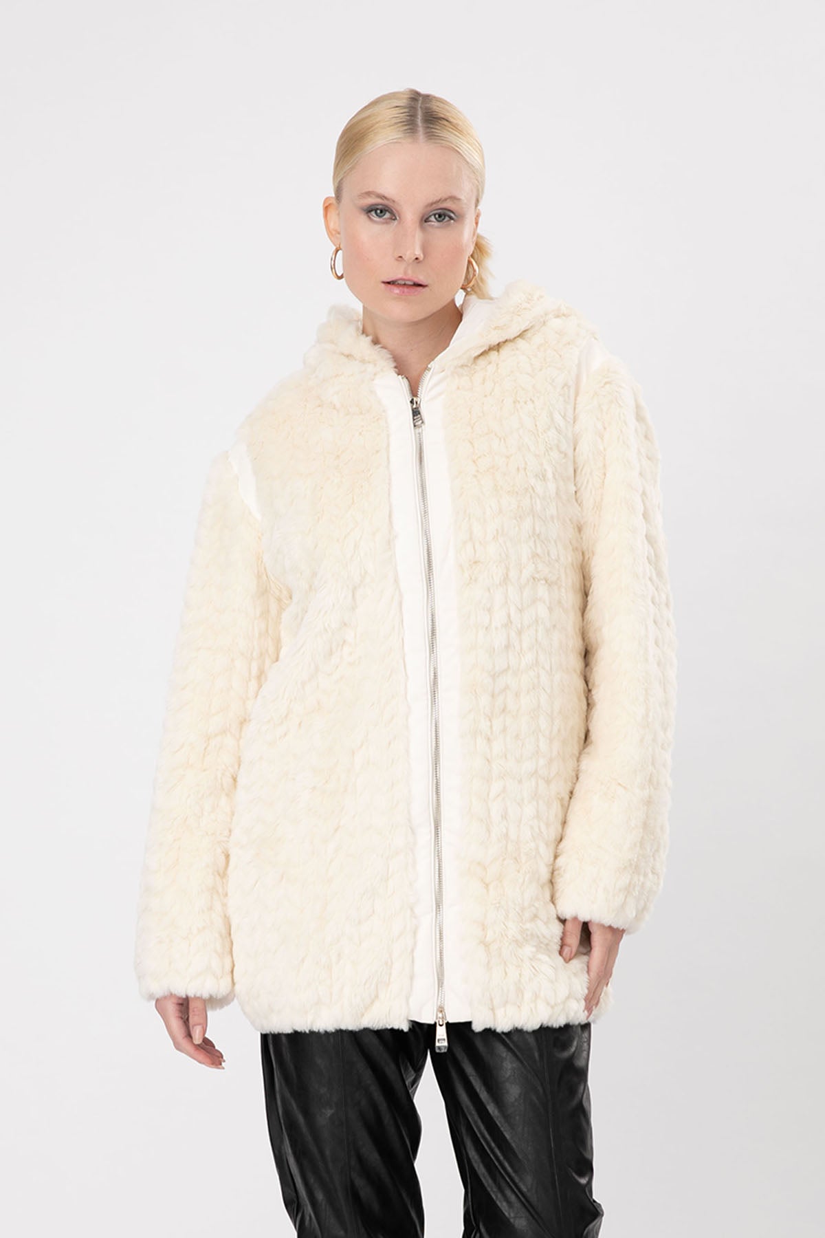 Liu Jo Kapüşonlu Peluş Ceket-Libas Trendy Fashion Store