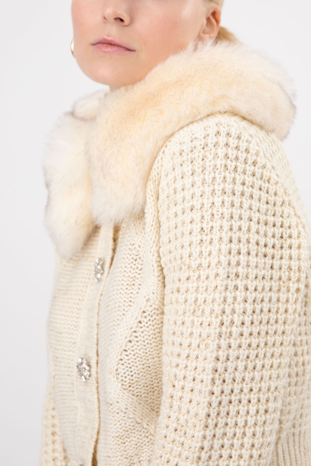 Liu Jo Kürklü Yaka Triko Ceket-Libas Trendy Fashion Store