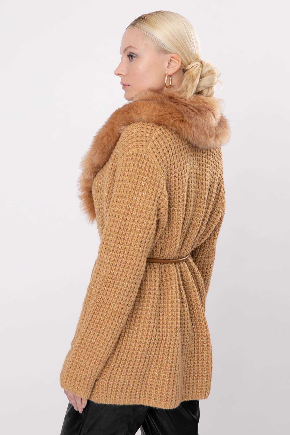 Liu Jo Kürklü Yaka Yün Triko Ceket-Libas Trendy Fashion Store