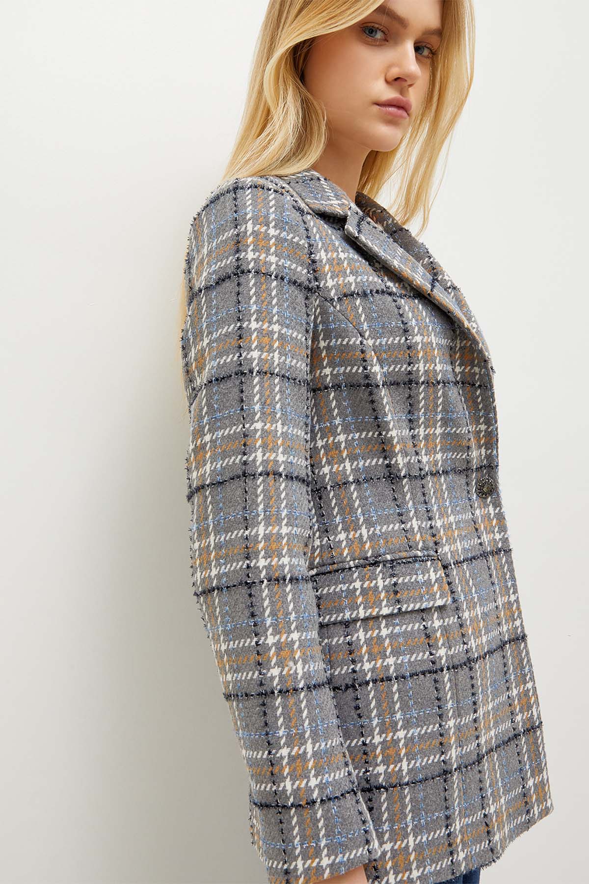 Liu Jo Ekose Tek Düğme Ceket-Libas Trendy Fashion Store