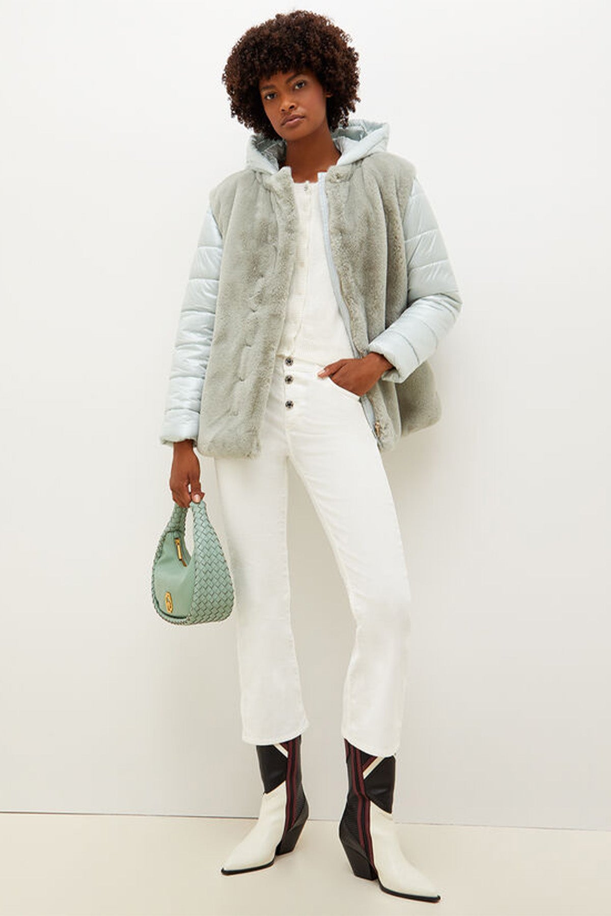 Liu Jo Demonte Kol Peluş Puffer Yelek Mont-Libas Trendy Fashion Store