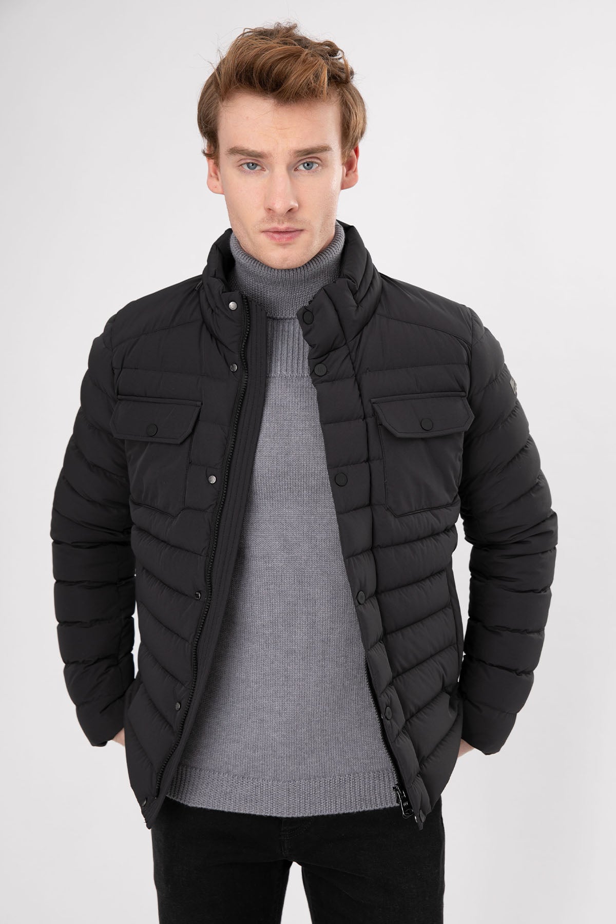 Hetrego Davis Kapak Cepli Puffer Ceket Mont-Libas Trendy Fashion Store