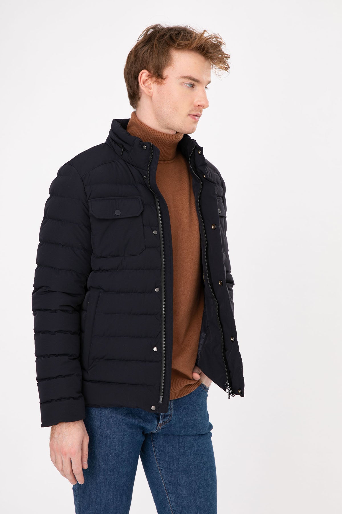 Hetrego Davis Kapak Cepli Puffer Ceket Mont-Libas Trendy Fashion Store