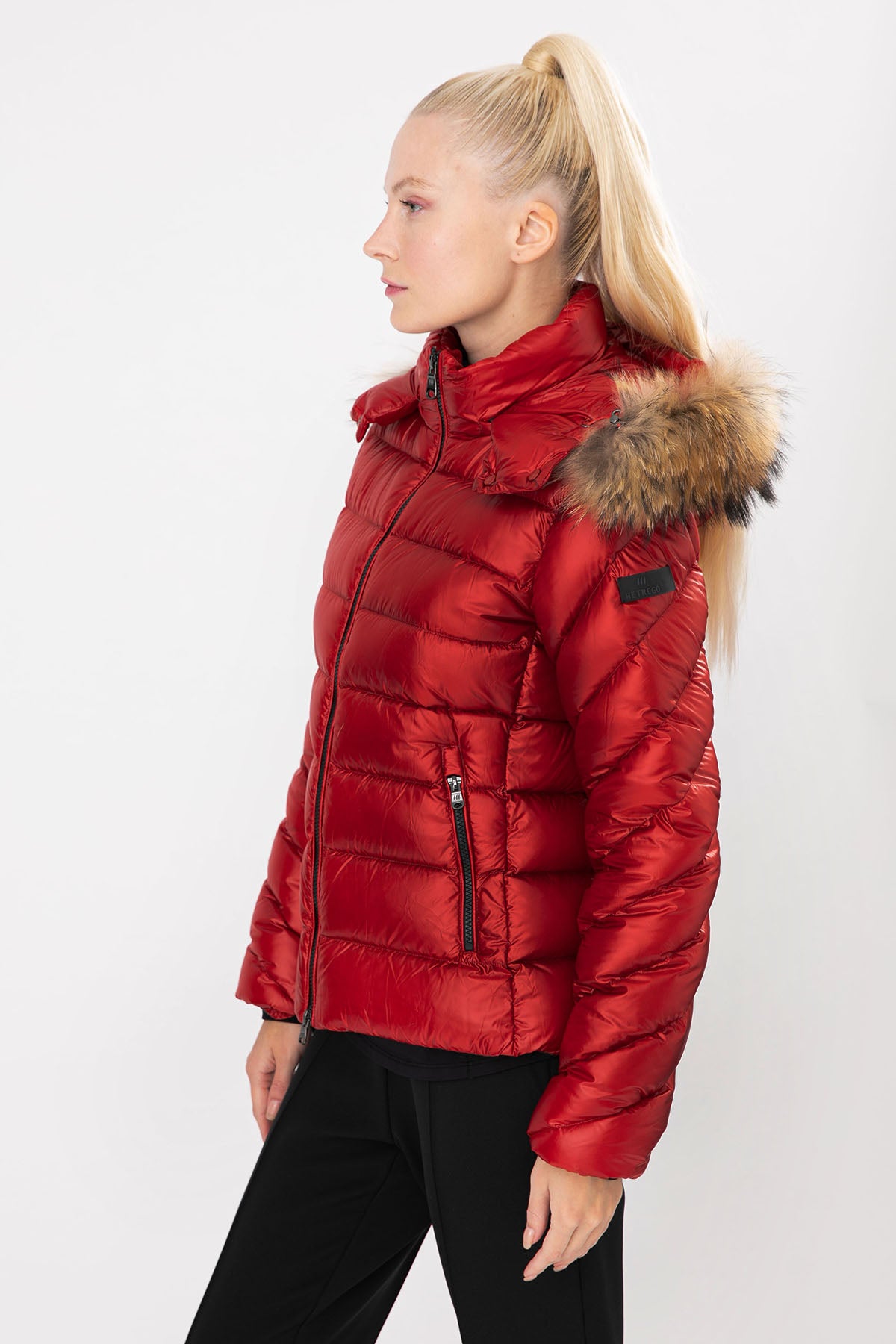 Hetrego Holly Slim Fit Kürklü Kapüşonlu Puffer Mont-Libas Trendy Fashion Store