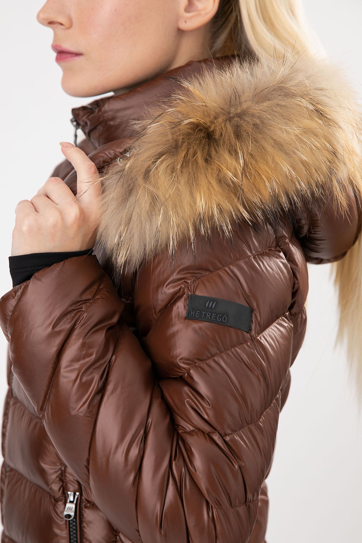 Hetrego Holly Slim Fit Kürklü Kapüşonlu Puffer Mont-Libas Trendy Fashion Store