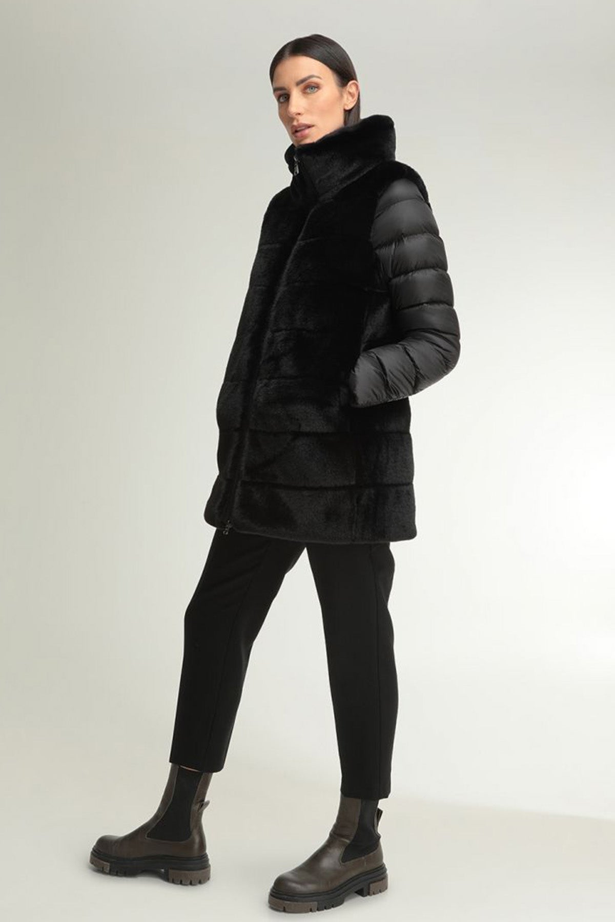 Hetrego Myrna Demonte Kollu Kürklü Mont-Libas Trendy Fashion Store