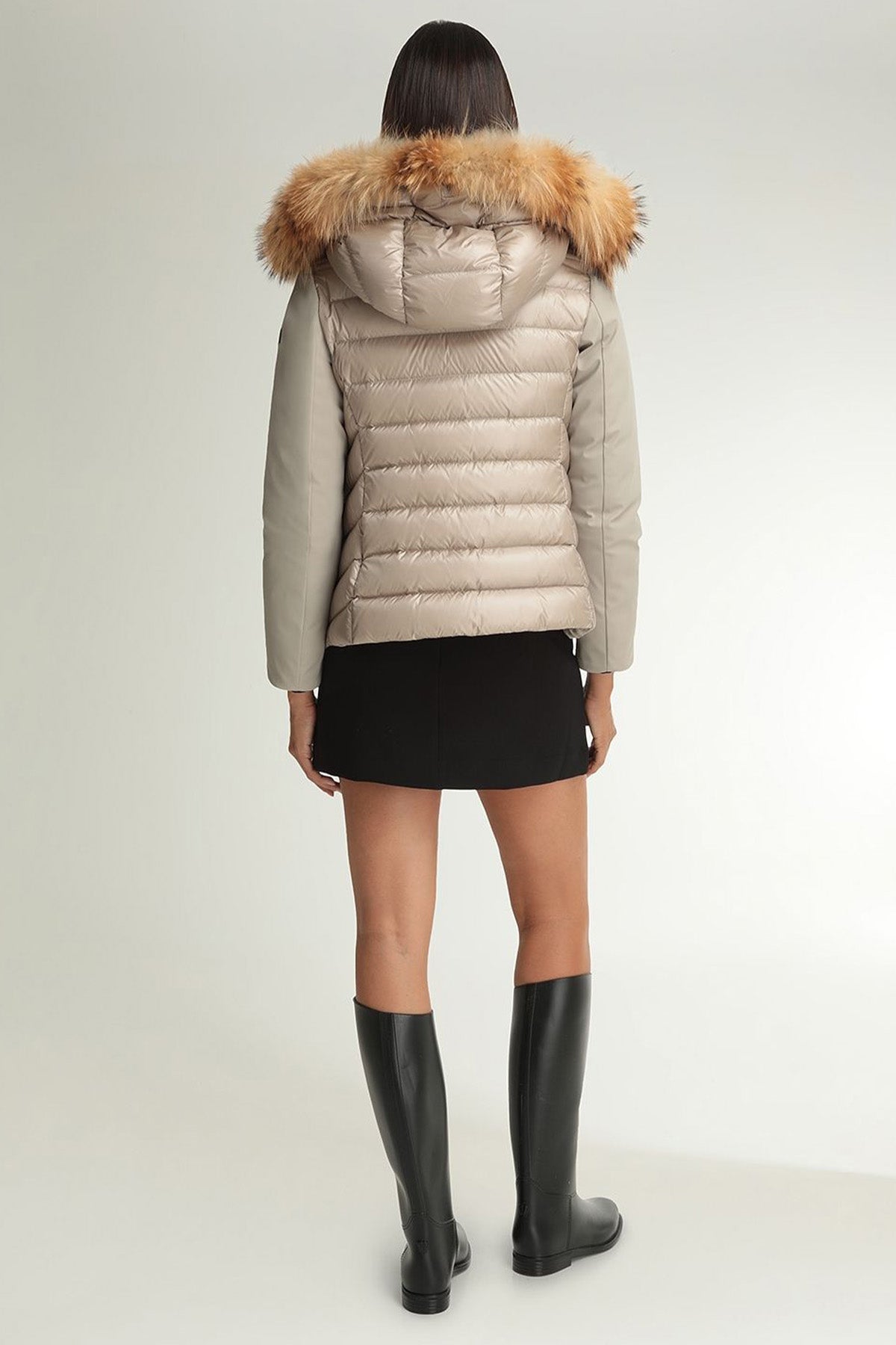 Hetrego Lola Kürklü Kapüşonlu Teknik Puffer Mont-Libas Trendy Fashion Store