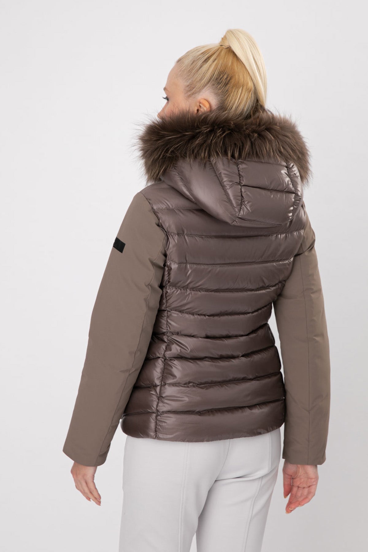 Hetrego Lola Kürklü Kapüşonlu Teknik Puffer Mont-Libas Trendy Fashion Store