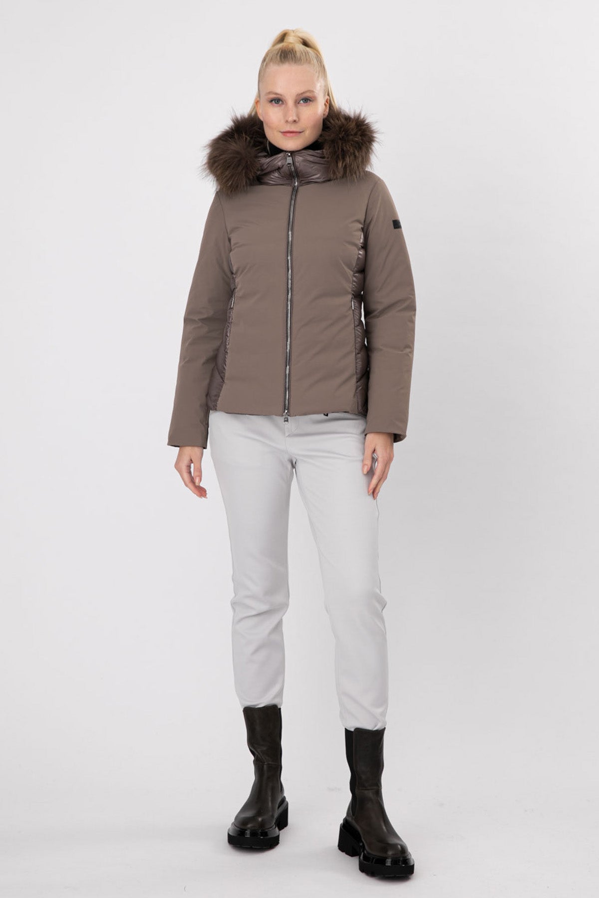 Hetrego Lola Kürklü Kapüşonlu Teknik Puffer Mont-Libas Trendy Fashion Store