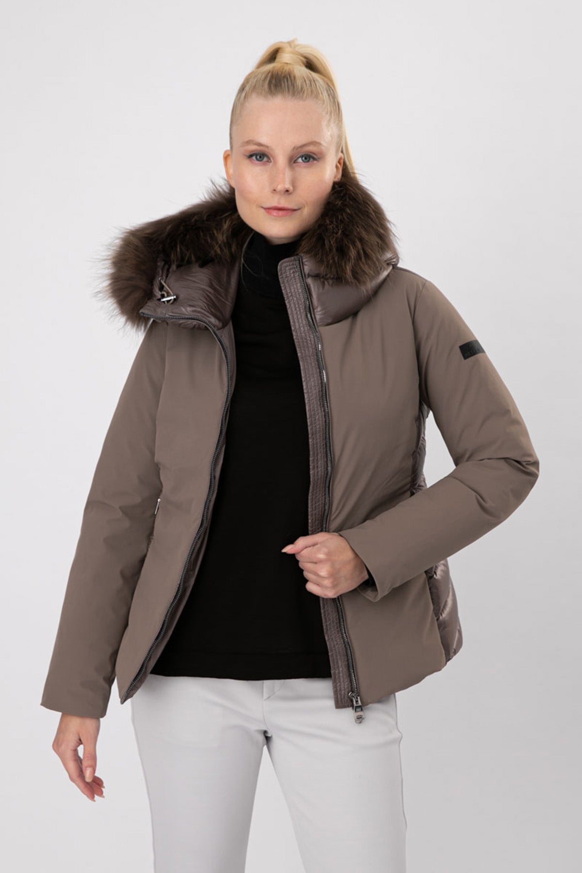 Hetrego Lola Kürklü Kapüşonlu Teknik Puffer Mont-Libas Trendy Fashion Store