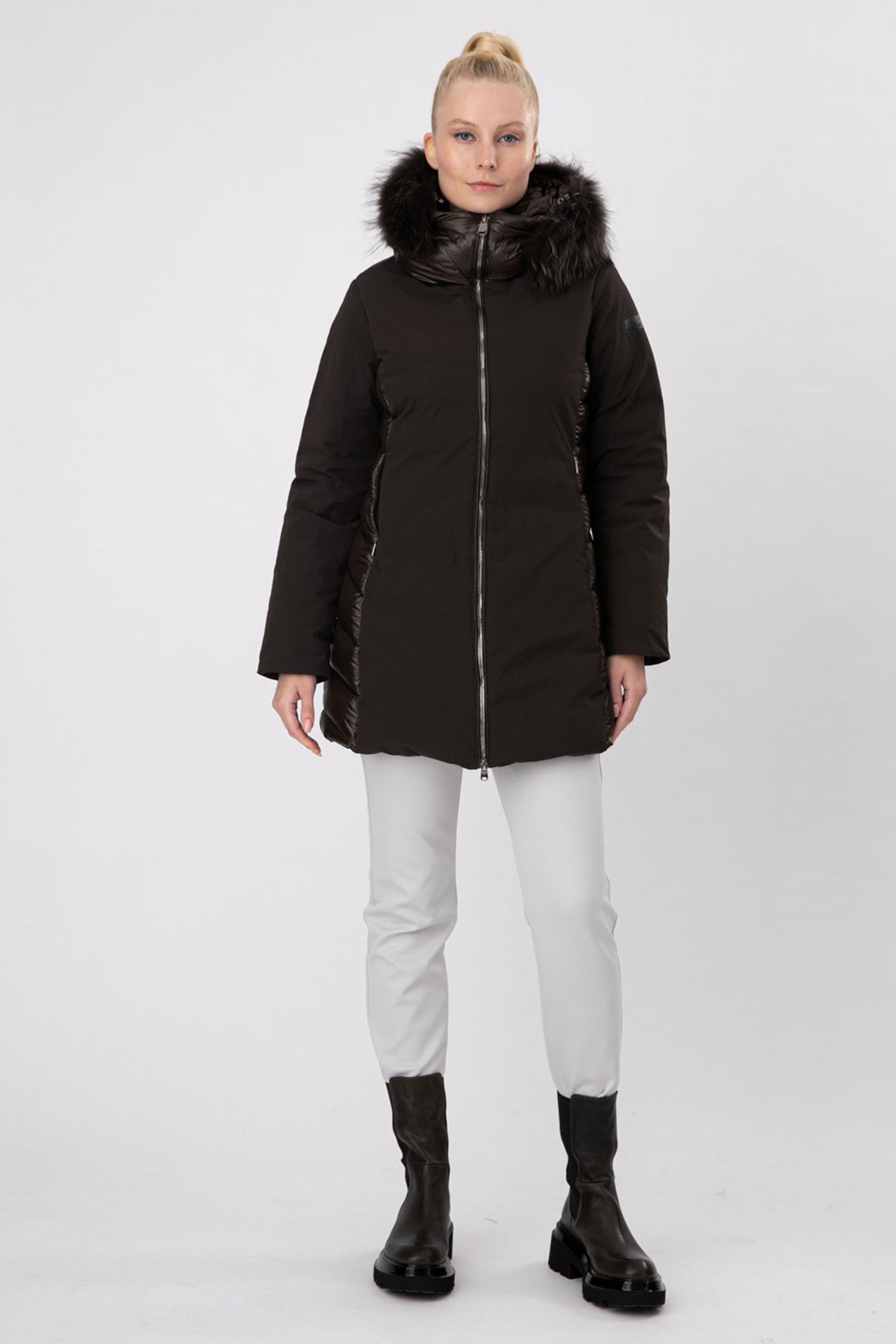 Hetrego Danielle Kürklü Kapüşonlu Teknik Puffer Mont-Libas Trendy Fashion Store