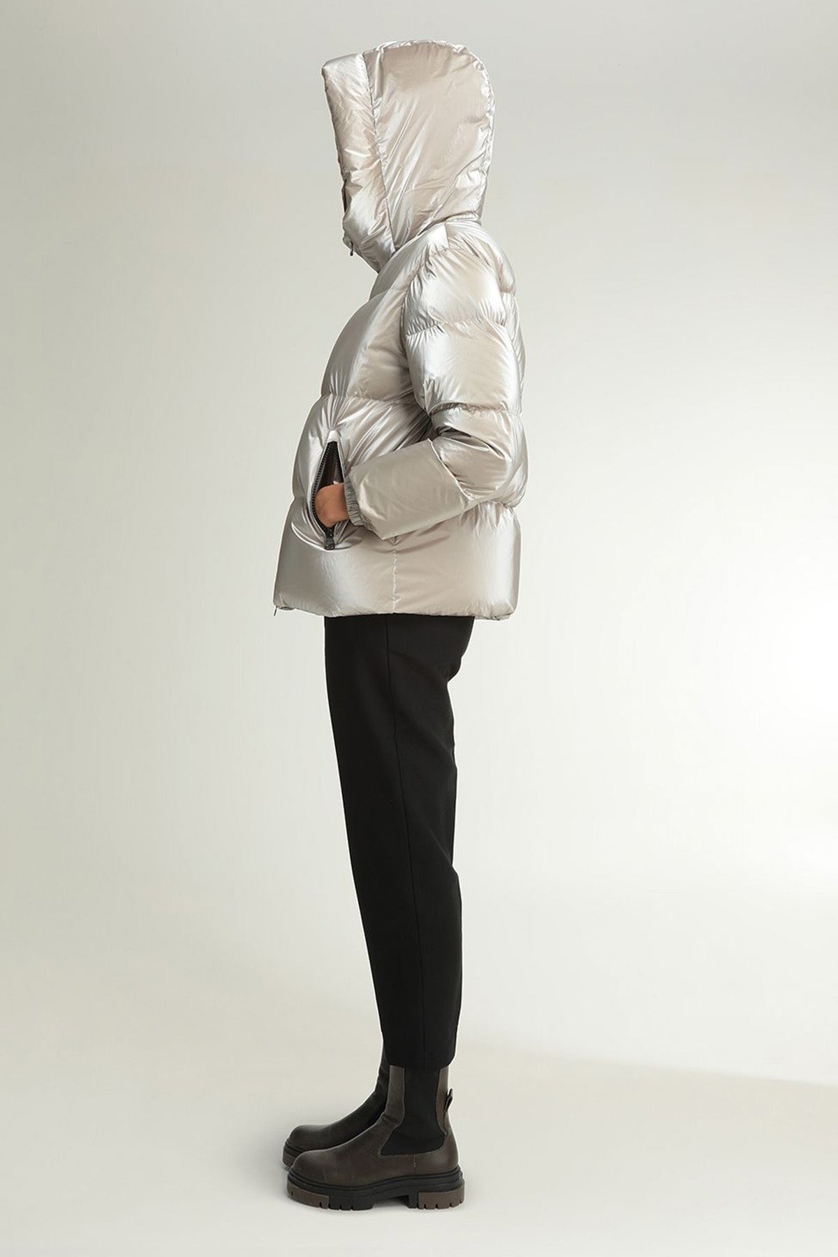 Hetrego Roxie Kapüşonlu Parlak Puffer Mont-Libas Trendy Fashion Store