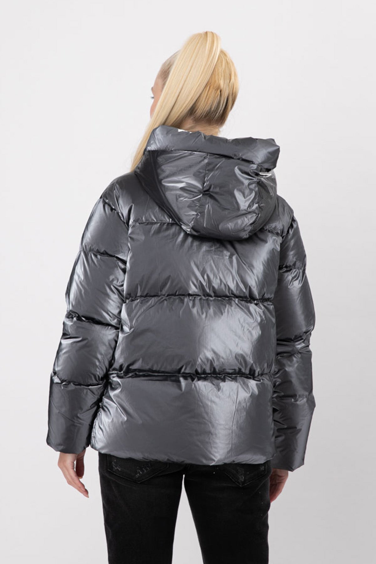 Hetrego Roxie Kapüşonlu Parlak Puffer Mont-Libas Trendy Fashion Store