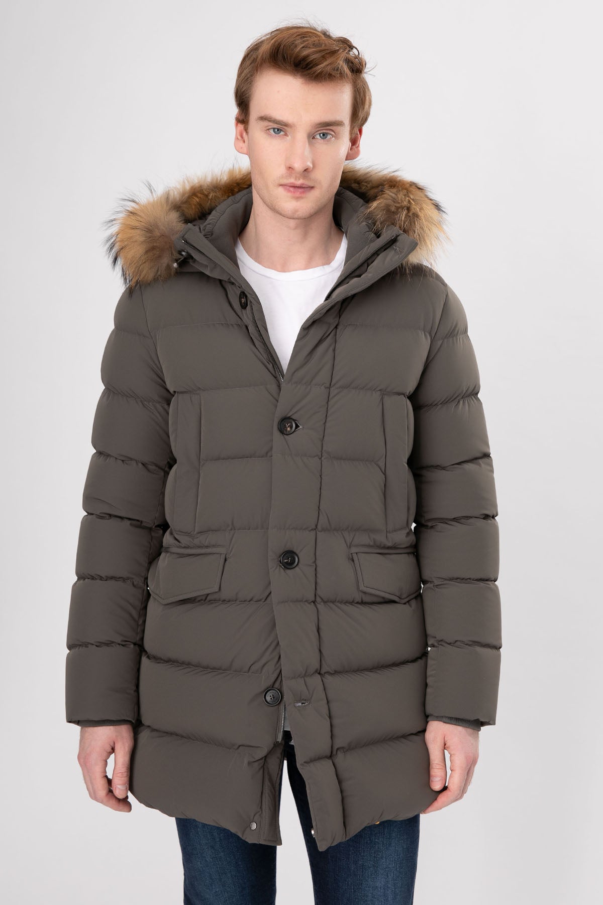 Hetrego Parker Kürklü Kapüşonlu Uzun Puffer Mont-Libas Trendy Fashion Store