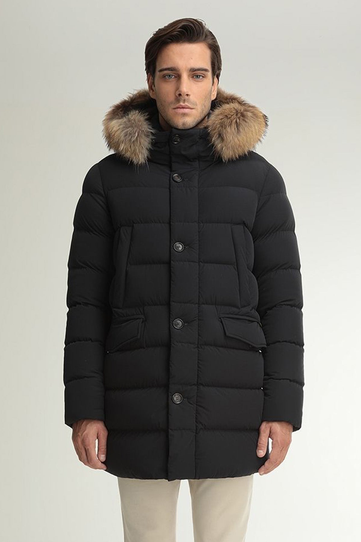 Hetrego Parker Kürklü Kapüşonlu Uzun Puffer Mont-Libas Trendy Fashion Store