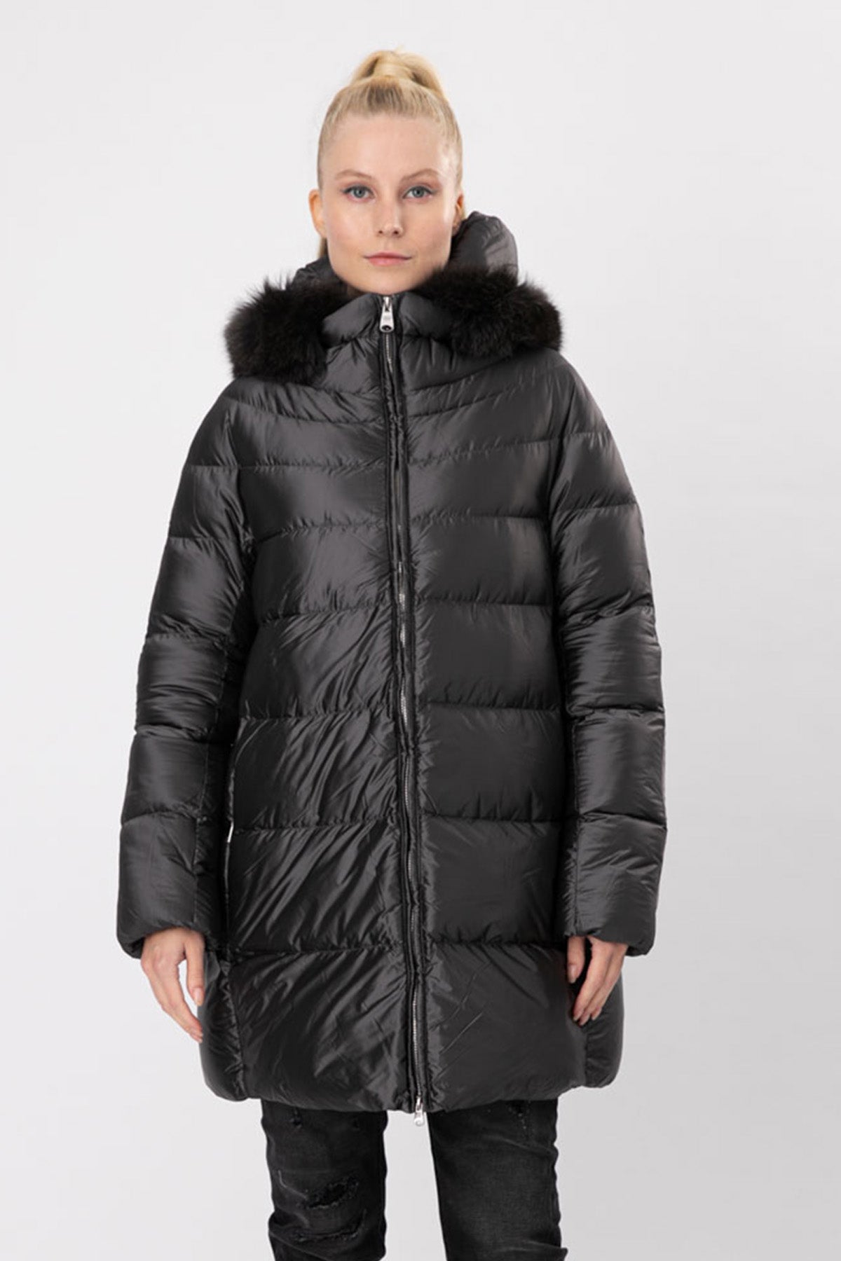 Hetrego Hanna Kürklü Kapüşonlu Puffer Mont-Libas Trendy Fashion Store