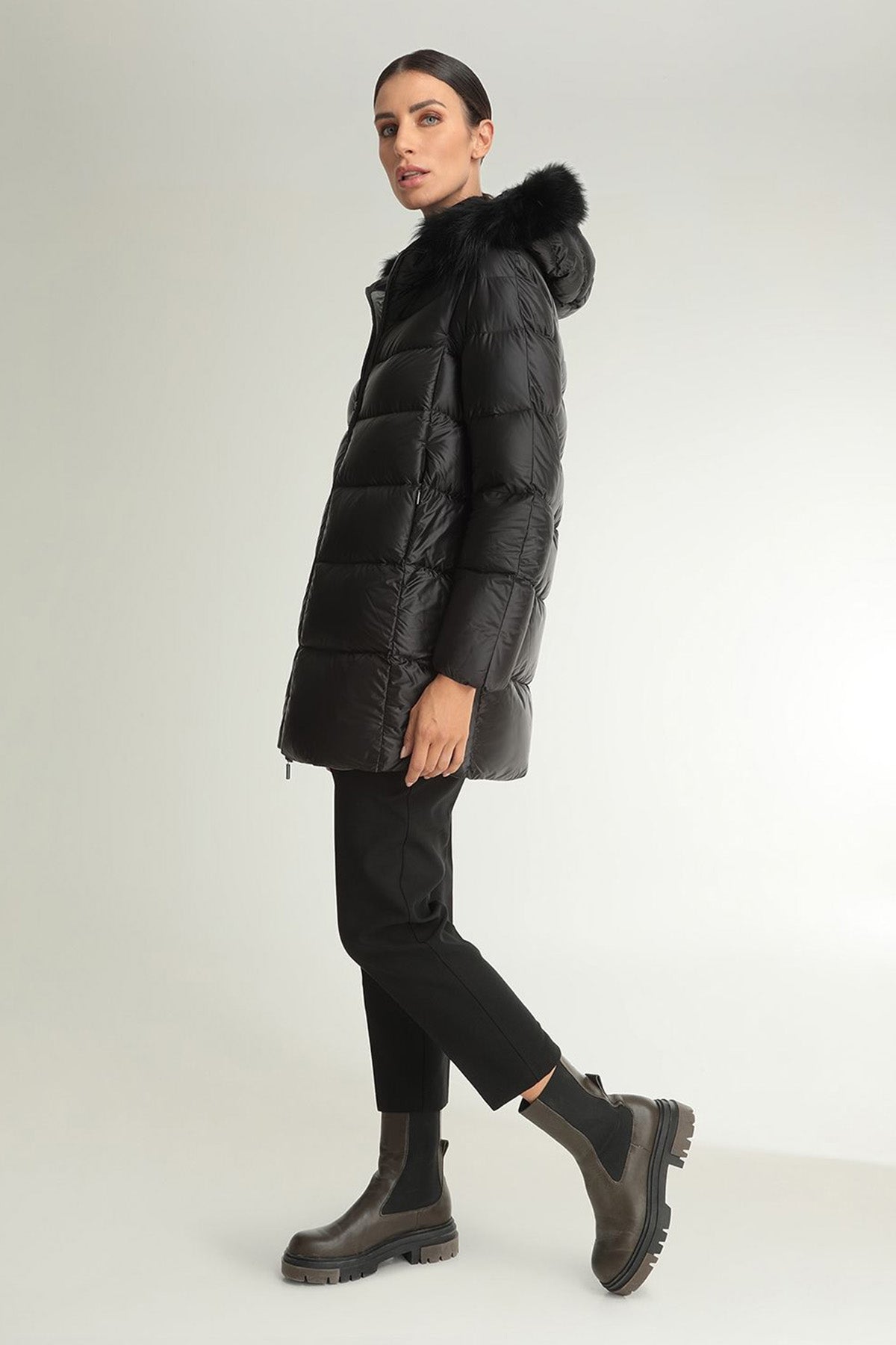 Hetrego Hanna Kürklü Kapüşonlu Puffer Mont-Libas Trendy Fashion Store