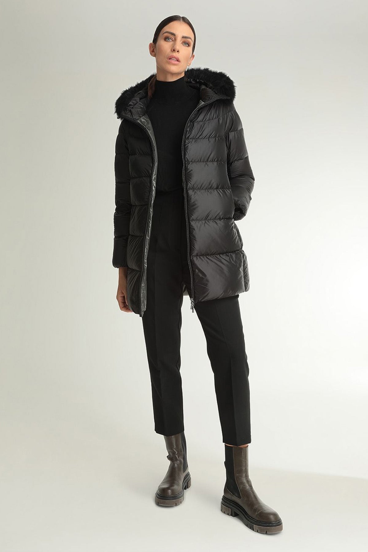 Hetrego Hanna Kürklü Kapüşonlu Puffer Mont-Libas Trendy Fashion Store