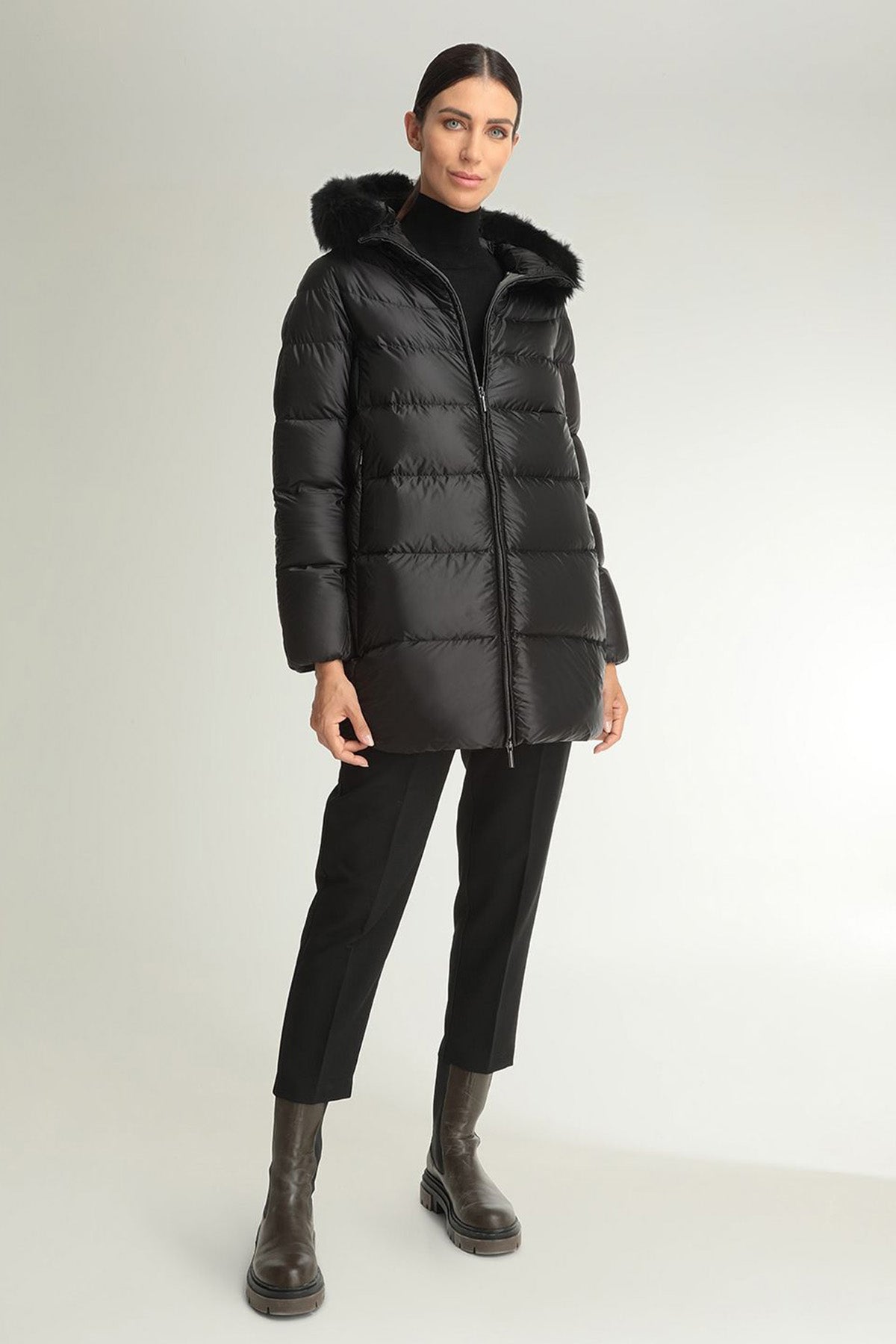 Hetrego Hanna Kürklü Kapüşonlu Puffer Mont-Libas Trendy Fashion Store