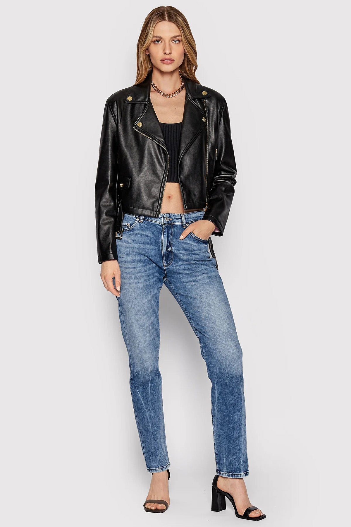 Chiara Ferragni Göz Logolu Deri Ceket-Libas Trendy Fashion Store