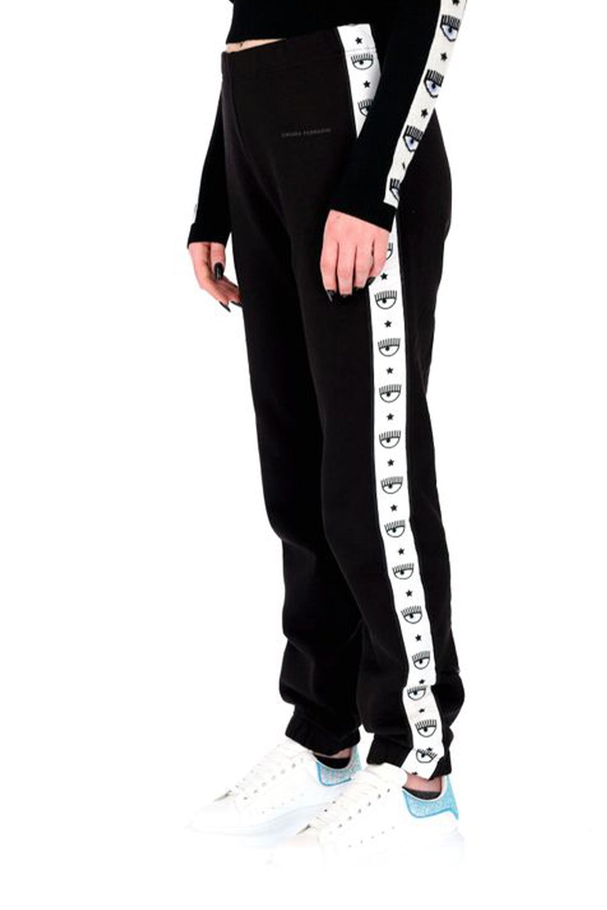 Chiara Ferragni Beli Lastikli Şerit Göz Logolu Eşofman Altı-Libas Trendy Fashion Store