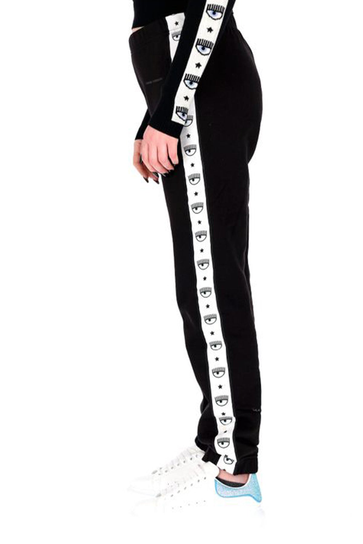 Chiara Ferragni Beli Lastikli Şerit Göz Logolu Eşofman Altı-Libas Trendy Fashion Store