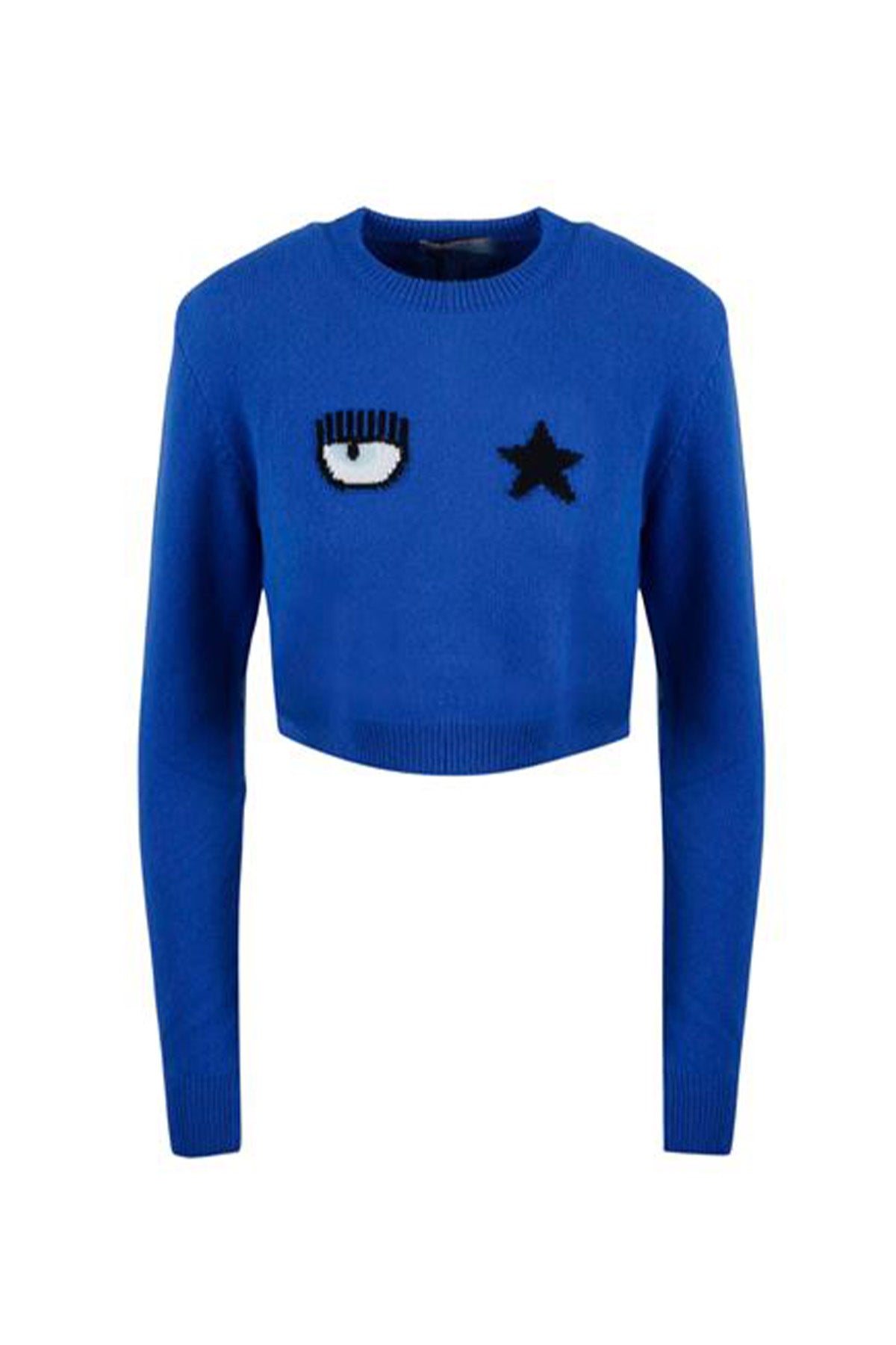 Chiara Ferragni Logolu Kaşmirli Yün Örgü Crop Triko-Libas Trendy Fashion Store