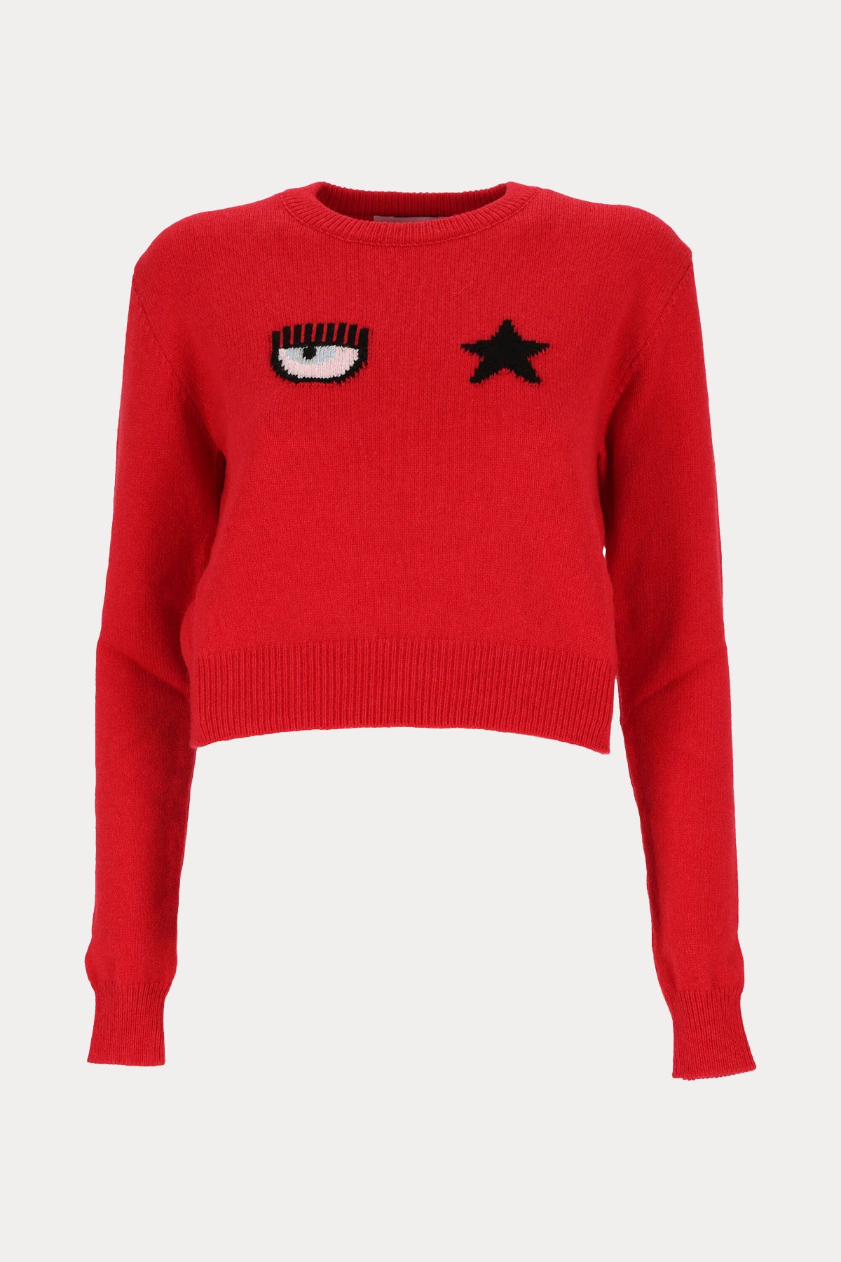 Chiara Ferragni Logolu Kaşmirli Yün Örgü Crop Triko-Libas Trendy Fashion Store