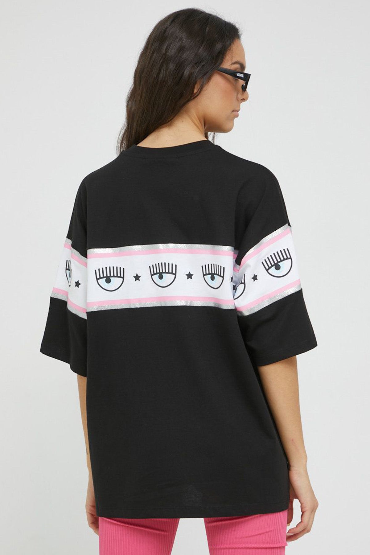 Chiara Ferragni Yuvarlak Yaka Geniş Kesim Logolu T-shirt-Libas Trendy Fashion Store