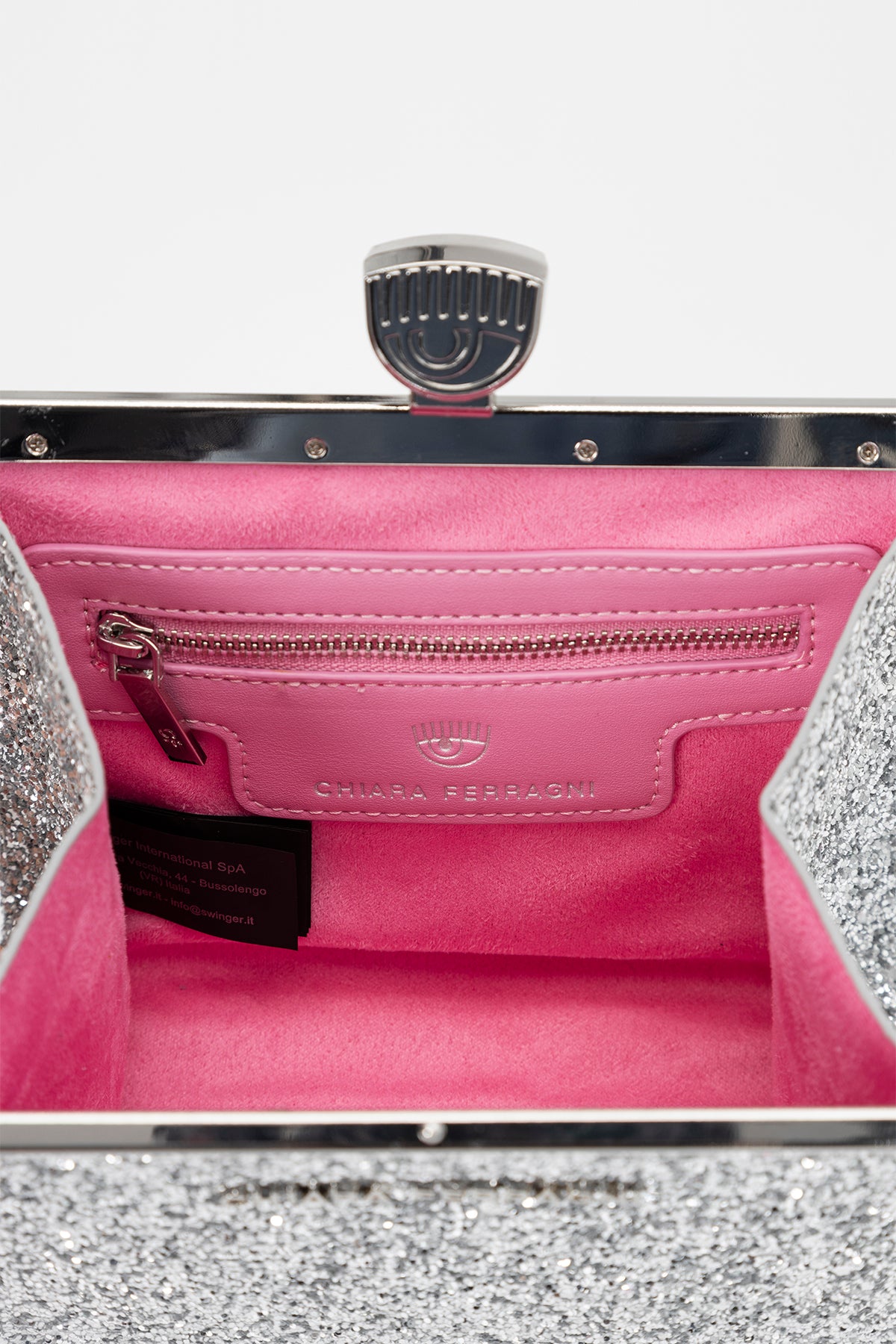 Chiara Ferragni Logolu Parlak Abiye Çanta-Libas Trendy Fashion Store